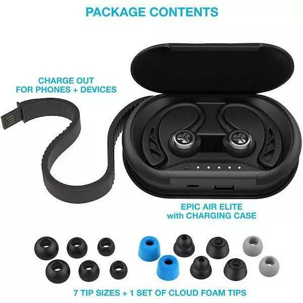 Original JLab Audio Epic Air Elite True Bluetooth Wireless Sport