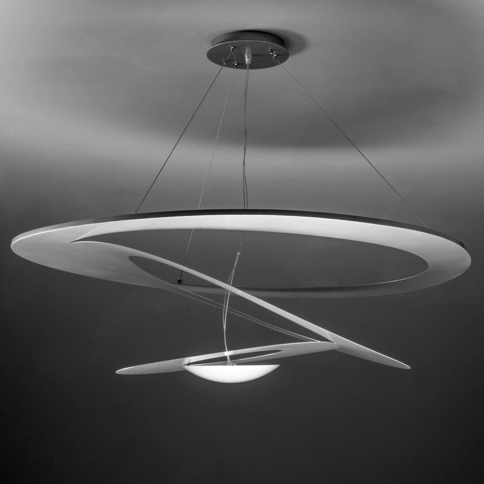 Lampadario Moderno Space Design color Argento 100cm in Metallo - Immagine 3 di 4