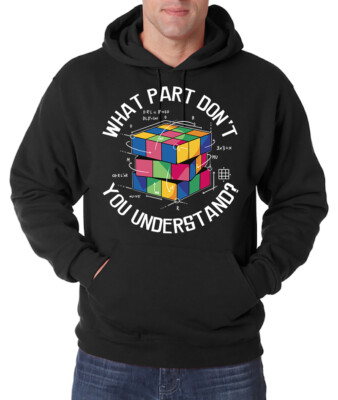 Youth Designz Herren Hoodie What Part don't you Understand Zauberwürfel Fun Nerd