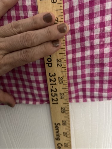 Talbots 100% Linen Button Up Shirt Size Medium Pink/White Gingham Beach EUC - Picture 10 of 11