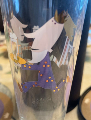 Ritzenhoff Beer Glass Bierglas~Gesa Sander~2001~1010074~Running Men w/ Crowns!