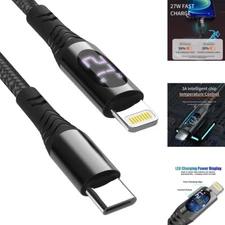 27W LED PD USB-C to 8 Pin Cable Charger For iPhone 14 13 12 11 Pro Max XS SE 7 8
