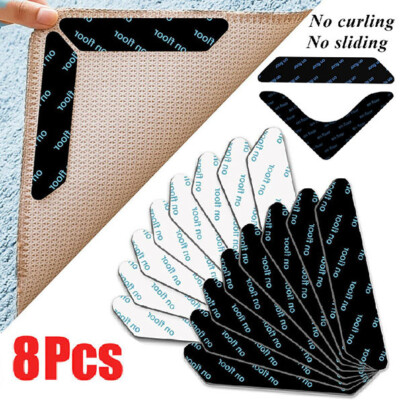 8Pcs Anti-slip Rug Grips Mat Non Grippers Anti Slip Rubber Grip Skid Carpet 