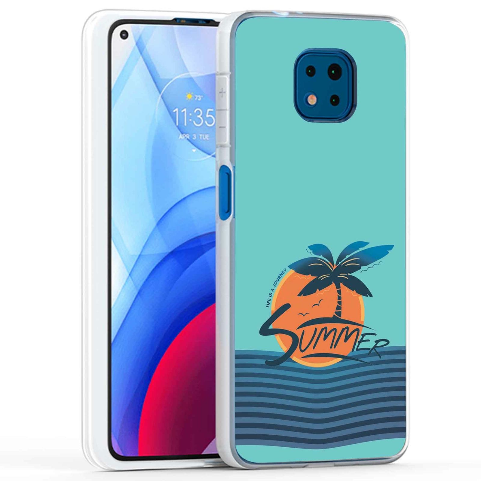 Phone Case Cover for Motorola Moto G Power 2021,Retro Palm Trees Print, USA