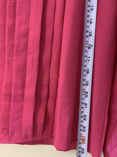Long Sleeve Shirts for Women Dressy Casual Tops Pleated Front Small Pink - Picture 7 of 7