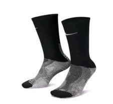 Nike Vapor Strike Soccer NikeGrip Dri FIT Crew Socks Sz 10-11.5 Black DH6613-010