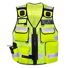 Sicherheitsweste Warnweste Herren  Pielini Neon Gelb Reflektierend Erweiterbar