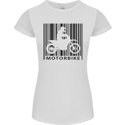 Motorrad Barcode Biker Motorrad Damen Petite Schnitt Maglietta