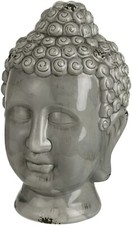 Buddha Head Bust Statue Ceramic Sculpture Home Garden Decoration 10-Inch