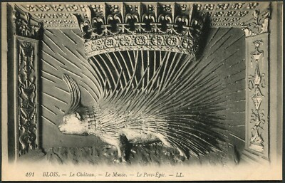 Blois Chateau Musee Porc-Epic Crown Antique Postcard LL France