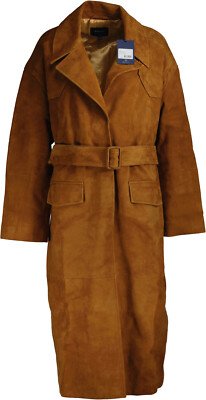 NEU! GANT Damen Leder Mantel BELTED SUEDE COAT Sugar Almond 223 XXL