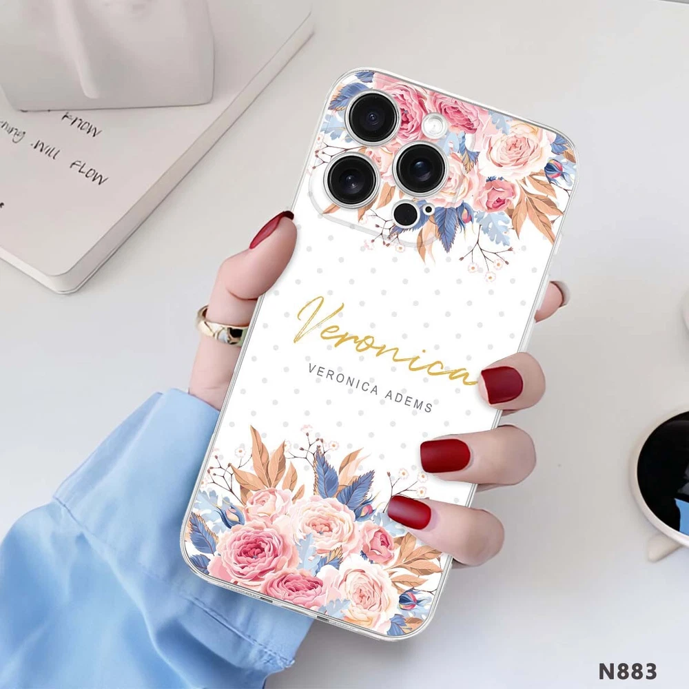 Floral TPU Phone Case for iPhone 15 16 Plus 14 13 12 11 XS Pro Max