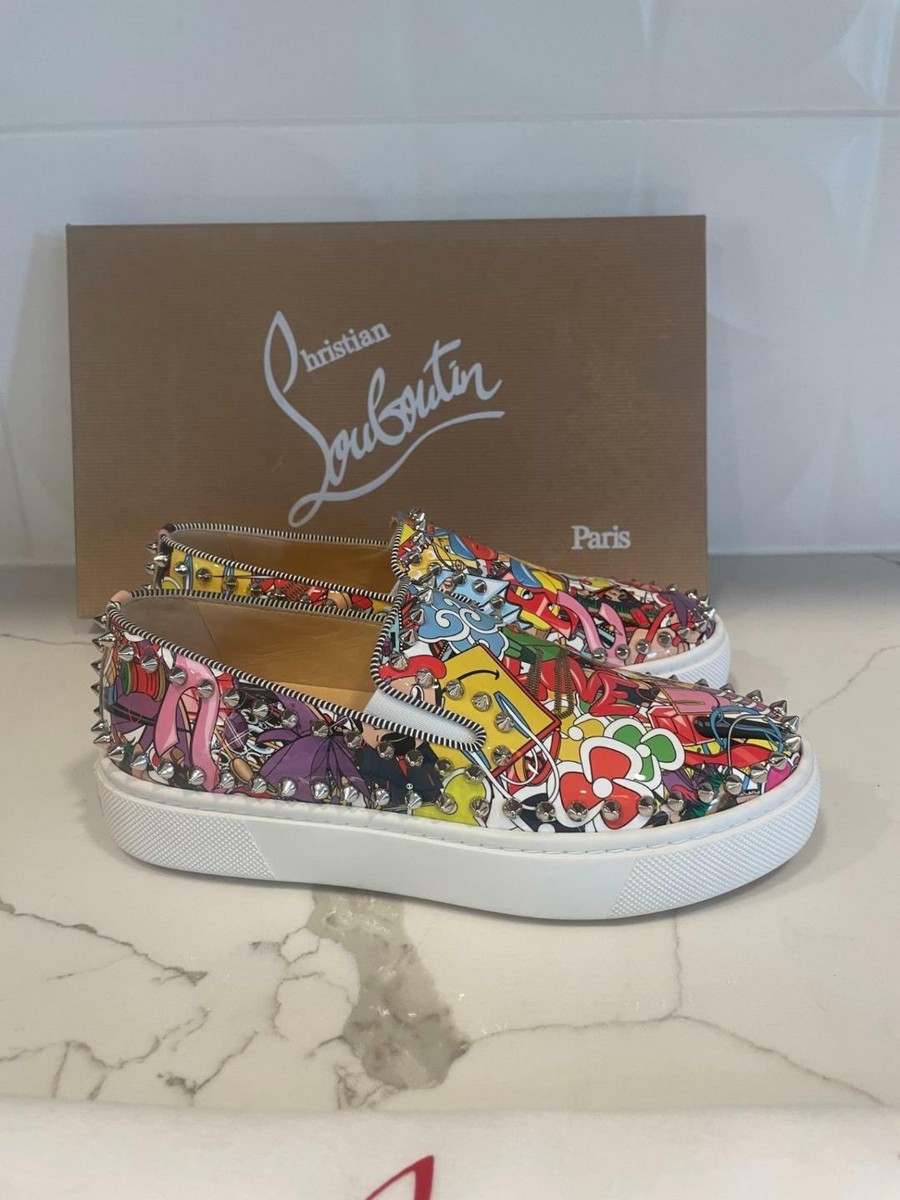 クリスチャンルブタン　PIK BOAT WOMAN FLAT CALF CHRISTIAN LOUBOUTIN - PIK BOAT FLAT - Black Suede SPIKED