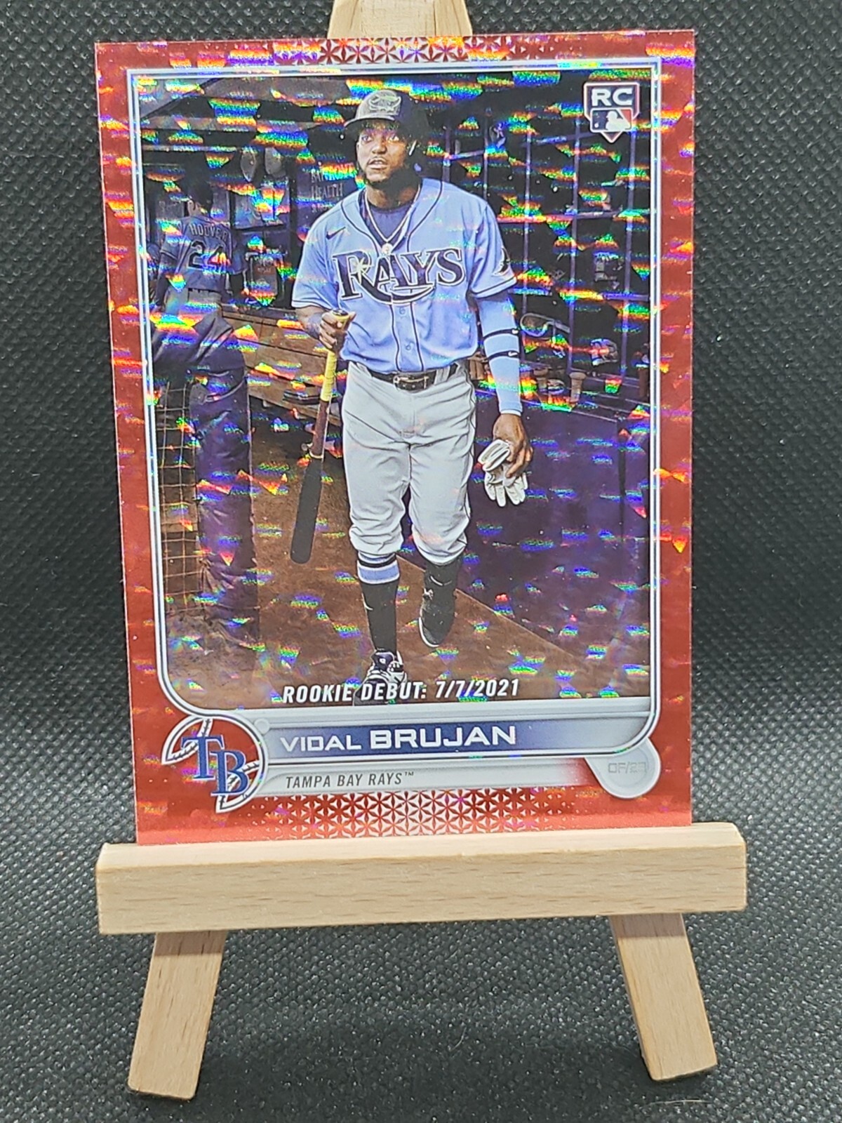 2022 Topps Update Vidal Brujan RC #d 052/199 Red Foil Ice Parallel Rays US8