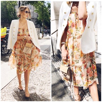 zara printed strappy dress