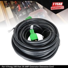 30 AMP 100 FT 4 Prong NEMA L14 - 30P to L14-30R Generator Extension Cord