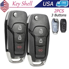 2 Remote Flip Key Shell Case Fob Cover for Ford F-150 2015 2016 2017 2018 2019
