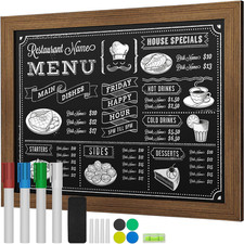 SHANTRA 36"X24" Magnetic Chalkboard - Wooden-Framed Large Blackboard for Homes
