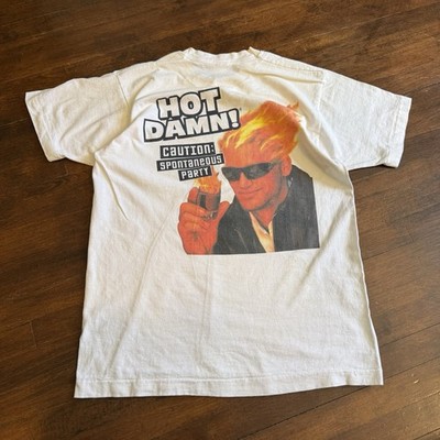 Vintage 90s DeKuyper Hot Damn Cinnamon Schnapps Liqueur Shirt L Adult