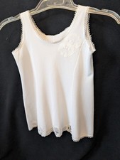 Childrens Vintage 19 Slip with Lace Applique White