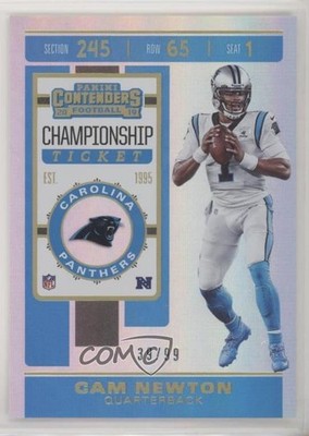 2019 Panini Contenders Season Ticket Championship Ticket /99 Cam Newton #75 fm0