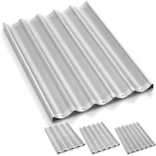 Commercial 18x26 Aluminum Baguette Pan, Perforated French Bread Pan