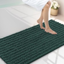 Smiry 47x24 Chenille Bath Rug Mat, Extra Soft, Absorbent, Non-Slip Bathroom