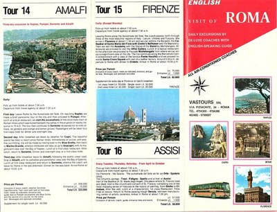 Visit Of Roma Daily Excursions Via Piemonte Roma Vintage Travel Leaflet TB4