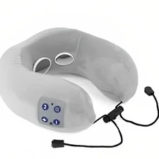 Travel Neck Pillow Massage U-Shape Memory Foam Heated Tens Rechargeable Spine