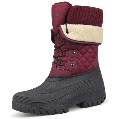 Knixmax Outdoor Damen Warm Gefütterte Schneestiefel Wasserdicht Und Rutschfest