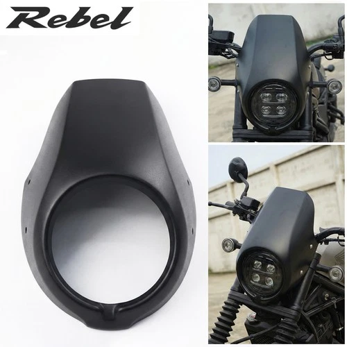 For Honda Rebel CMX 300/500 2017-2025 Matte black Headlight Cover ABS