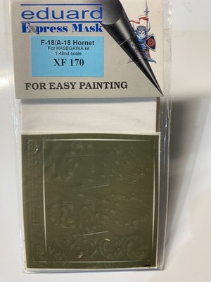 Eduard Express Mask 1/48 Canopy Mask for F-18 / A-18 Hornet for Hasegawa Model