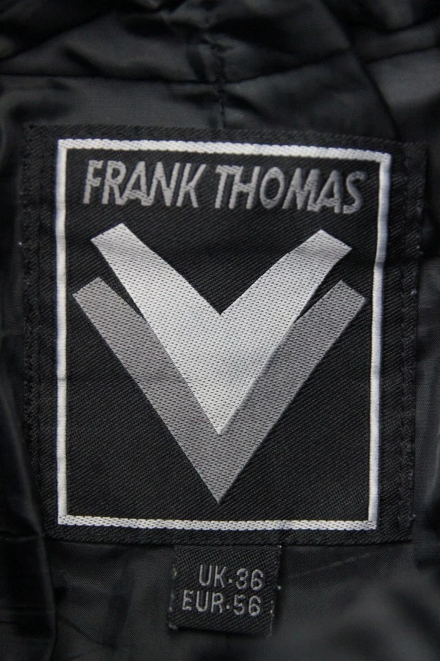 PANTALÓN MOTERO FRANK THOMAS CUERO NEGRO CON ARMADURA DE RODILLA: CINTURA 34-36"/PIERNA 30" Foto 3 de 3