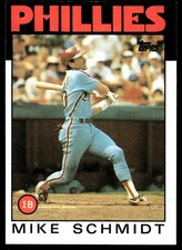 Mike Schmidt 1986 Topps #200 Philadelphia Phillies FREE SHIPPING AutographDen