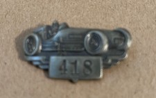 INDY 500 SILVER PIT BADGE 1954 #418 Race Car VUKOVICH Winner!