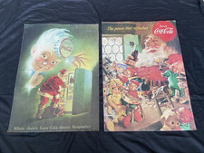 Vintage 1948 1953 Coca Cola Santa Claus Store Display Poster’s