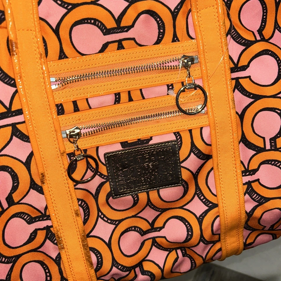 Authentic COACH Pink & Orange C Poppy Tote 14983 - Image 2 of 4