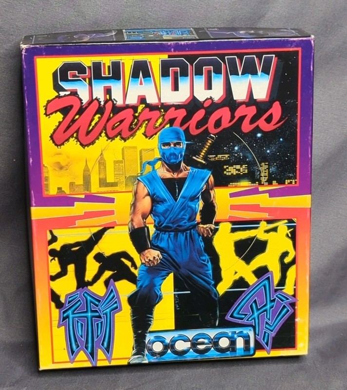 VINTAGE 1989 80s ATARI ST SHADOW WARRIORS VIDEO GAME BOXED 3 Diskettes Manual