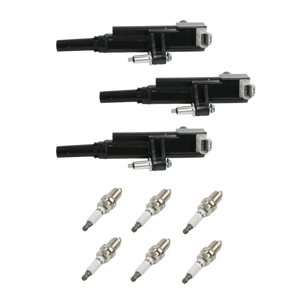 Bobina de encendido UF640 +6 piezas bujía de iridio para Dodge Dakota 7100 2009-2010 3 piezas Foto 3 de 4