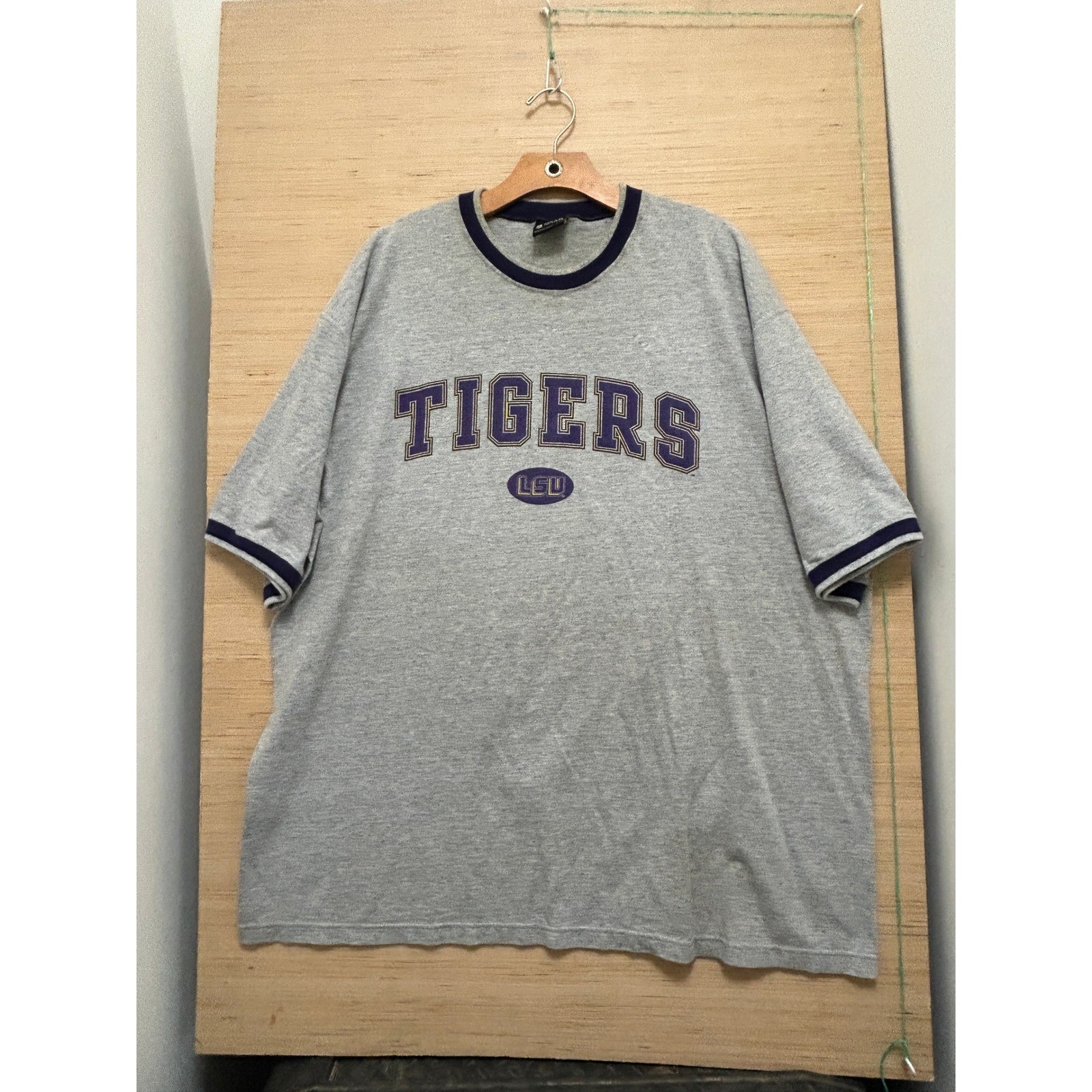 LSU Tigers T Shirt Gray Purple XXL Ringer Tee