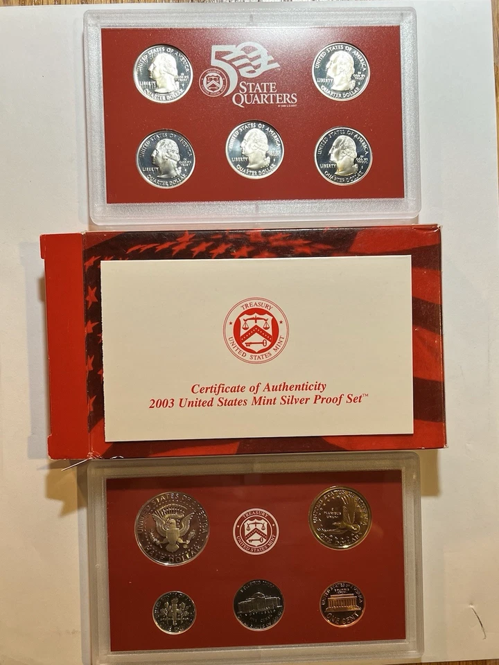 2003-S United States Mint Silver Proof Set - 10 Coin - Original Box & COA - Image 2 of 2