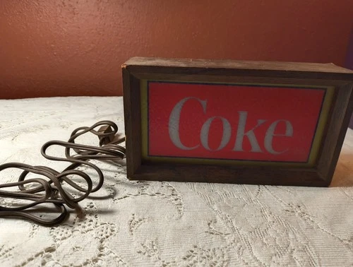 Vintage Small Lighted Coca-Cola Coke Bar Sign Underwriters Laboratories Works