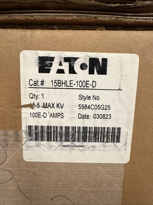 Eaton 15BHLE-100E-D Current Limiting Double Barrel Fuse Bolt On