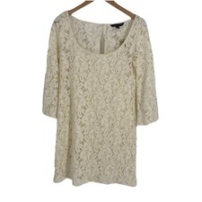 American Eagle Womens Lace Mini Dress Small Ivory Feminine Cottagecore Ethereal