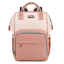 Pink Diaper Bag Backpack, Waterproof Baby Bag with Insulated Pockets  Straps