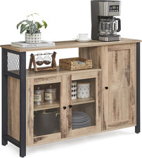 VASAGLE Storage Cabinet, Sideboard, Buffet Table with 3 Doors, for Dining Room, 