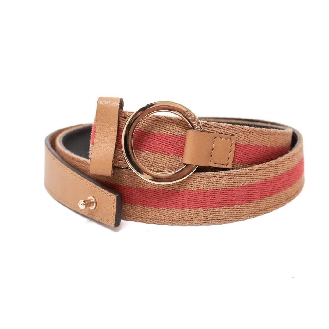 Ceinture Gucci 80 cm/32 cuir rouge et toile fabriquée en Italie, occasion