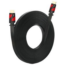 40ft HDMI Cable Flat 2.0 4K 3D Ethernet Audio Return Video Cord Black Red