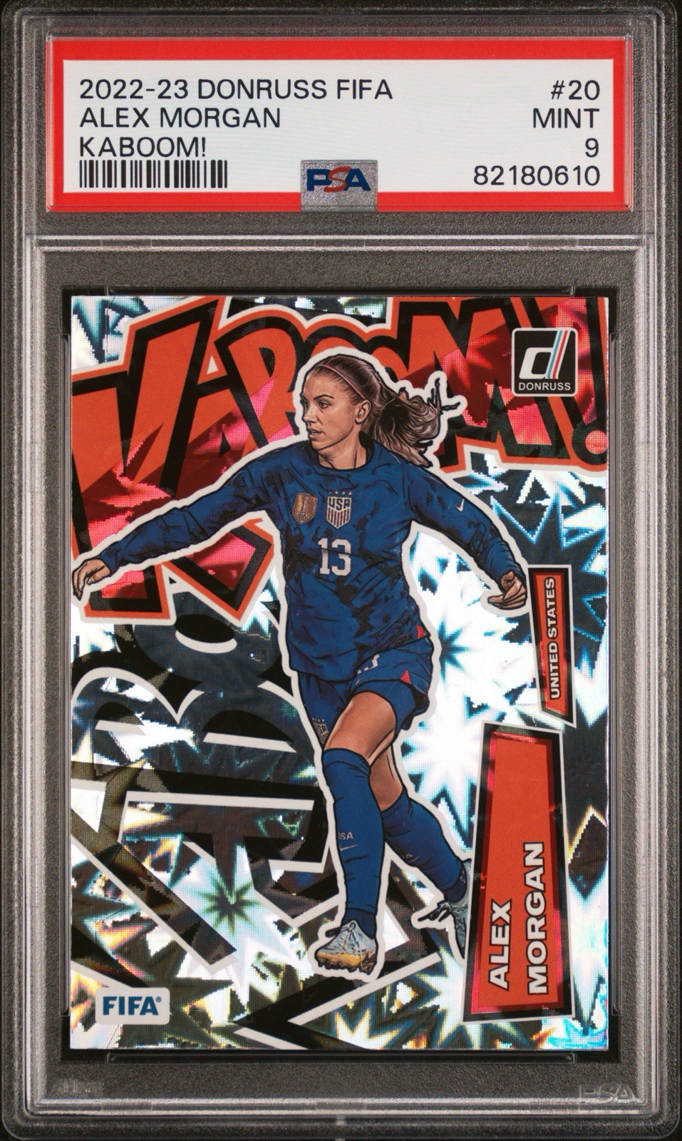 2022-23 Panini Donruss FIFA #20 Alex Morgan Kaboom SSP Case Hit PSA 10 Gem Mint