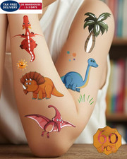 Dinosaur Temporary Tattoos for Kids 60PCS Birthday